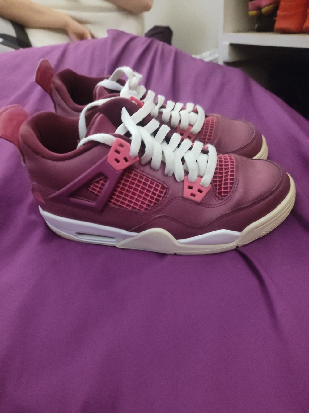 Jordan Women's Burgundy and Pink Athletic Sneakers